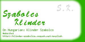 szabolcs klinder business card